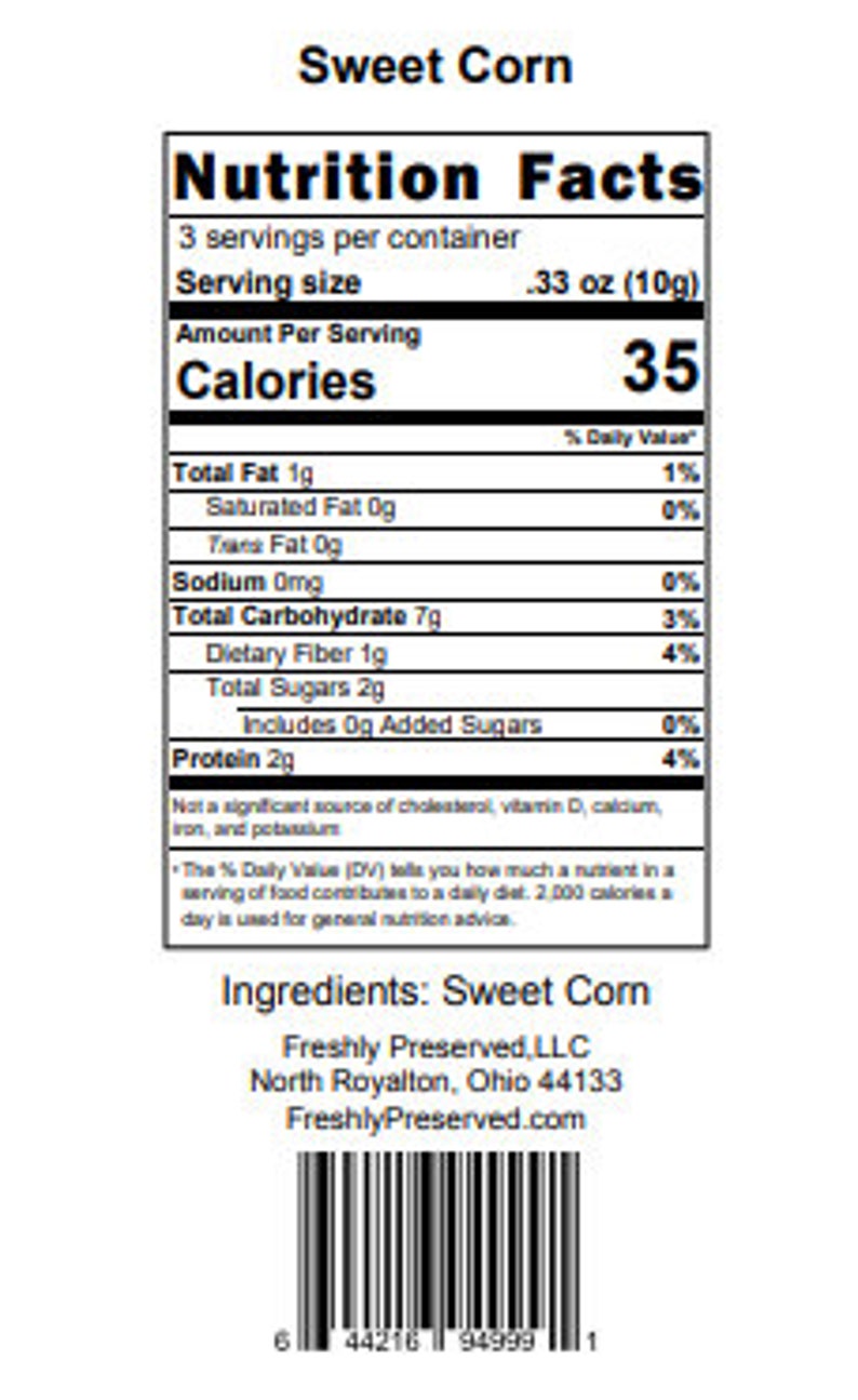 Freeze Dried Sweet Corn Preserved Vegetables Freeze Dried image 2
