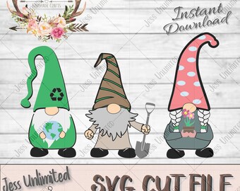 Earth Day Gnomes Garden SVG Earth Day Gnomes SVG File Earth Day Gnomes SVG Silhouette Cut File Gnome