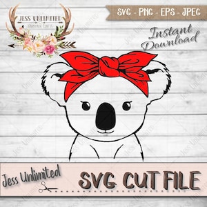 Headband Koala SVG ||  Koala || Headband || Headband Koala SVG File || Animal SVG || Silhouette Cut File || Animal Outline