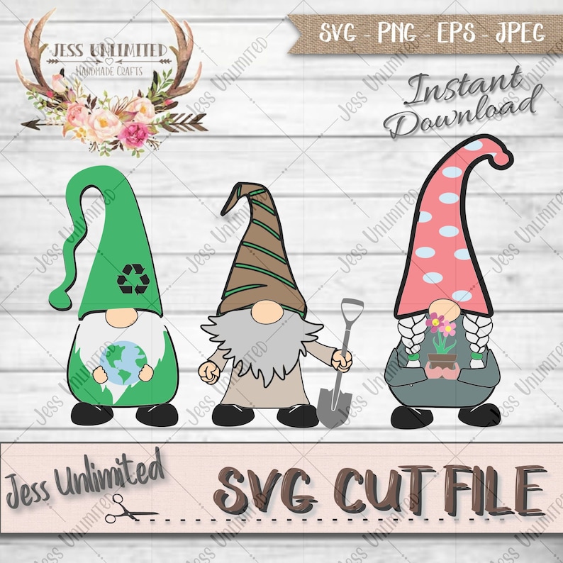 Earth Day Gnomes Garden SVG Earth Day Gnomes SVG File Earth Day Gnomes SVG Silhouette Cut File Gnome