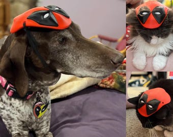 Deadpool & Dogpool Inspired Costume Mask for Dog and Cat Variants