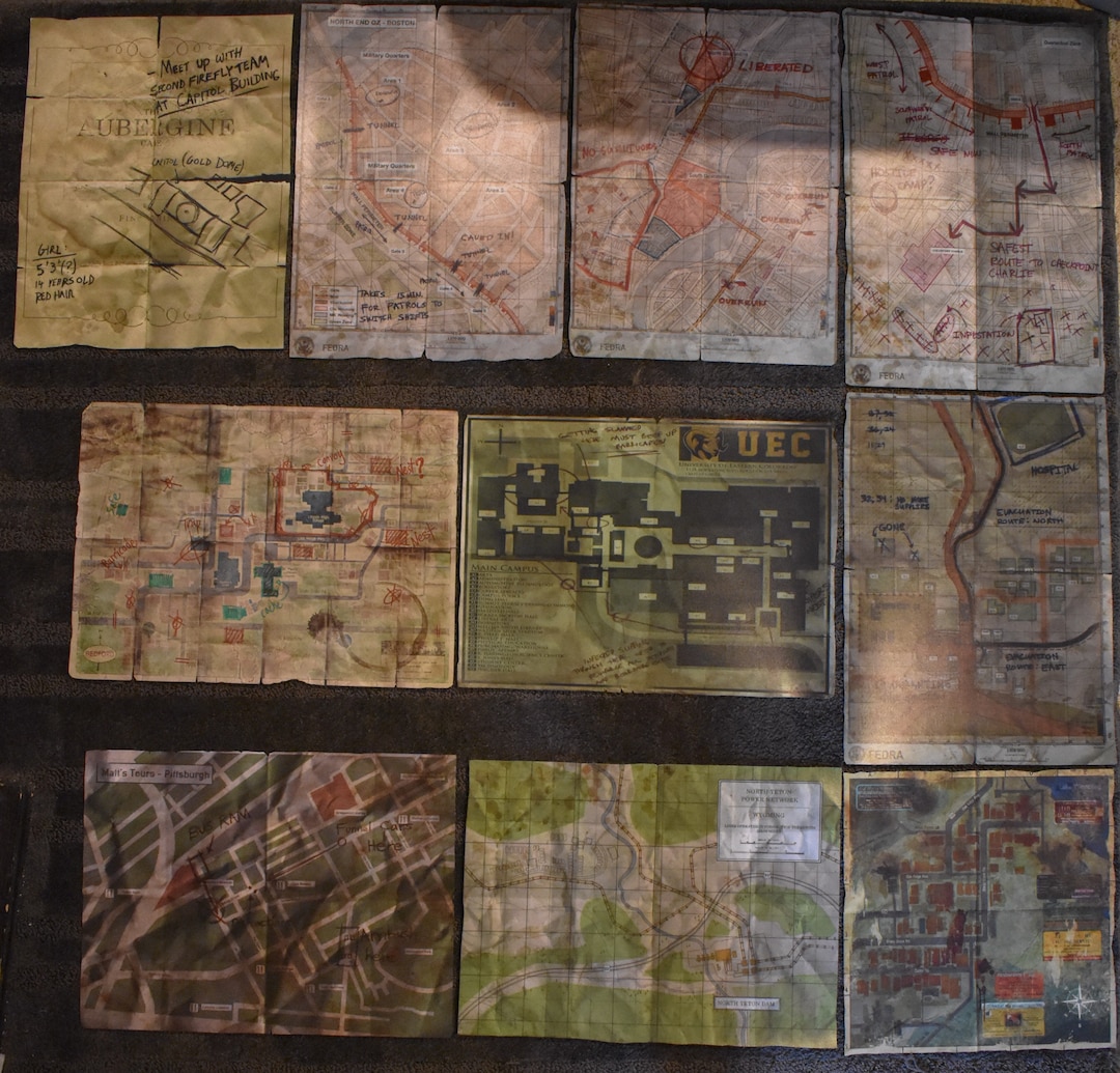 Complete Map Set From the Last of Us Includes 10 Maps Etsy