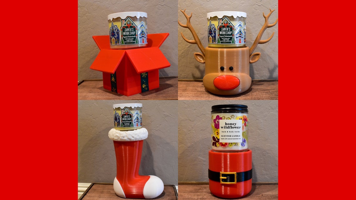 Bath & Body Works Christmas Candle Holders 3 Wick and 1 Wick Etsy