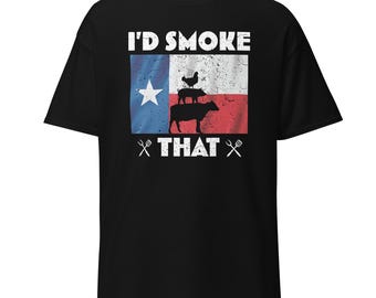 I'd Smoke That BBQ T-Shirt, Funny Meat Lover Gift, Smoker Tee