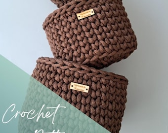 PDF PATTERN | Set of 3 Handmade Crochet Cord Baskets | Home Storage  | Boho Home Decor | New Home Gift | Housewarming | Baby Nursery
