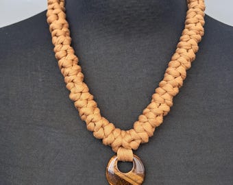 Boho Statement Necklace | Pendant Crochet Necklace | Chunky Crochet Necklace | Handmade Yarn Jewellery | Knitted Necklace | Boho Jewellery
