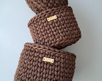 Set of 3 Handmade Crochet Basket | Home Storage | Boho Home Decor | New Home Gift | Housewarming | Baby Nursery | Home Organization