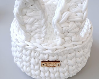 Easter Bunny Basket | Baby Room Decor | Nursery Decor | Handmade Basket | Crochet Basket | Knitted Basket | Home Decor | Scandinavian Decor