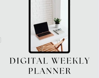 Minimalist Digital Weekly Planner | Undated PDF for iPad & Tablet | Daily and nd Monthly Layouts | GoodNotes and Notability Weekly Planner