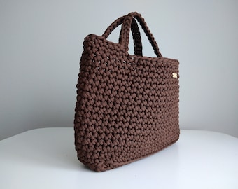 Crochet Tote Bag | Shopping Bag | Shopper Bag | Crochet Handbag | Crochet Accessories | Cream | Ivory | Brown
