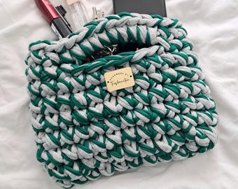 Mini Crochet Bag | Handmade Small Tote Bag  | Chunky Crochet Purse | Tshirt Yarn Bag | Boho Accessories | UK Crochet Bag