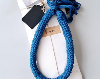 Boho Statement Necklace | Crochet Necklace | Chunky Crochet Necklace | Handmade Yarn Jewellery | Knitted Necklace | Boho Jewellery