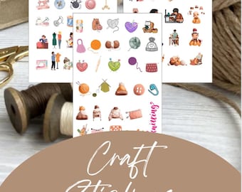 Yarn Lover Digital Sticker Pack – Knitting, Crochet and Sewing Stickers for Digital Planners and Printable PDF