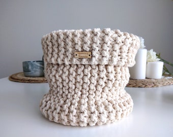 Handmade Crochet Baskets | Storage Baskets | Plant Pot Covers | Bathroom Storage | Nursery Storage | Round Baskets | Medium Size Basket