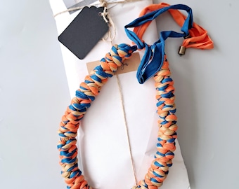 Multicolour Boho Statement Necklace | Chunky Fabric Crochet Necklace | Handmade Yarn Jewellery | Knitted Necklace | Boho Jewellery