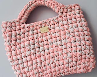 Crochet tote Bag | Handmade Bag  | Shopper Bag | Chunky Crochet Bag | Tshirt Yarn Bag | Boho Accessories | UK Crochet Bag