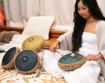 Steel Tongue Drum with octave-scaled tone fields 432 Hz