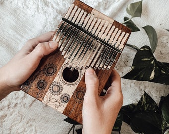 Sound Hole Kalimba avec 17 notes en ut majeur en bois d'érable et d'acacia