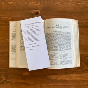 Shakespeare Two Gentlemen of Verona Character Bookmark - Homeschool, Classroom, Drama Class Shakespeare Tool - Charlotte Mason