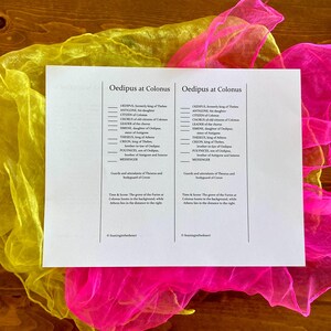 Marcapáginas de la obra griega Edipo en Colono de Sófocles: herramienta para la educación en el hogar, el aula y la clase de teatro: Charlotte Mason, educación clásica