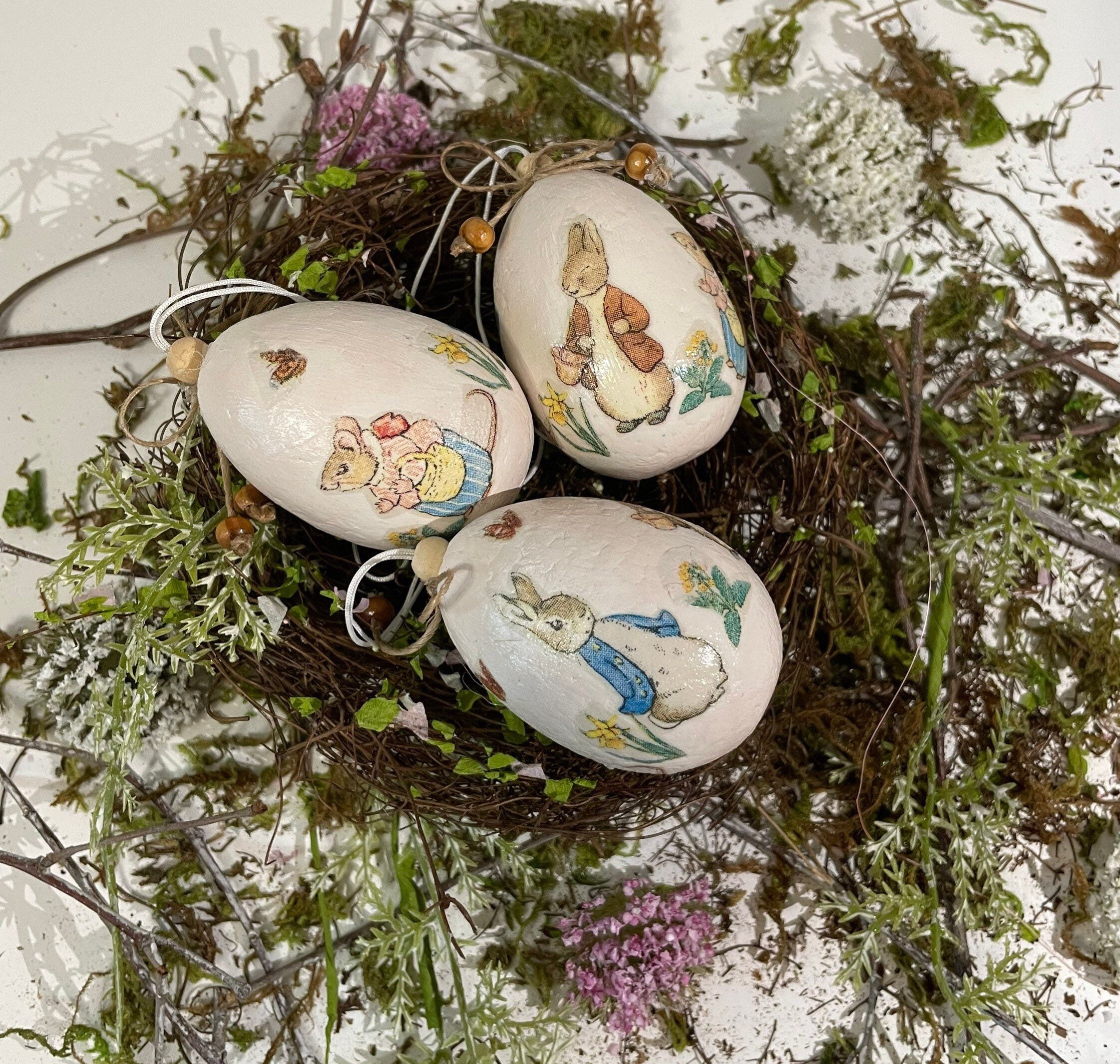 Set of 6 Decoupage Peter Rabbit and Friends Easter. Hanging Etsy UK