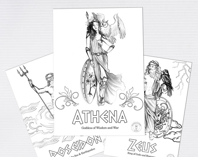 Greek Gods Coloring Book/ 34 Downloadable Pages Full of Greek - Etsy