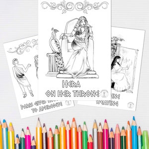 Greek Mythology Coloring Pages/If you and your children love Greek Mythology this is a must have! 12 unique hand drawn Mythological scenes!