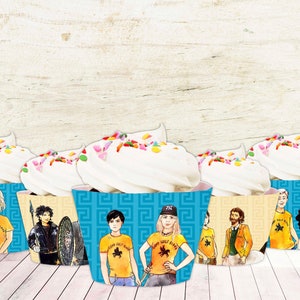 Percy Jackson cupcake wrappers and toppers/Perfect for decorating a Percy Jackson/Camp Half Blood Party/instant download