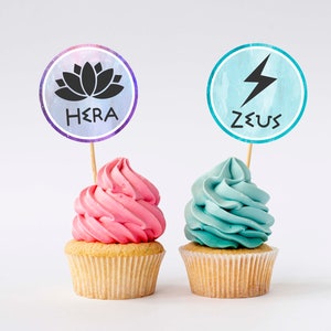 Greek Gods symbols cupcake toppers 16 symbols/ digital files, instant download/For Greek Mythology, Percy Jackson inspired parties/two files