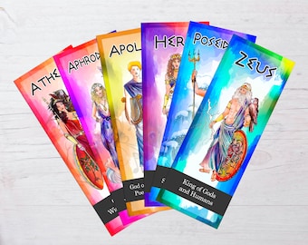 Greek Gods Bookmarks: Mythology Art Prints (Digital Download)
