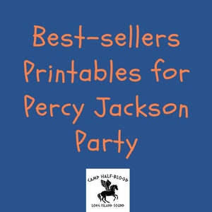 Os mais vendidos Percy Jackson para impressão/download instantâneo/perfeito para festas do Acampamento Meio Sangue/2 Banners+13 toppers de cupcake+ 25 Paperdolls