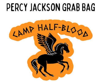 Percy Jackson Grab Bag/perfect gift for Percy Jackson lovers/Cabin bookmarks, Greek Gods stickers,Greek Gods symbols cards&stickers and more