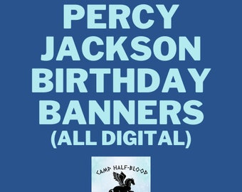 Percy Jackson Birthday Banners (set of three)/instant download/perfect for Camp Half Blood parties!For all Percy Jackson lovers!