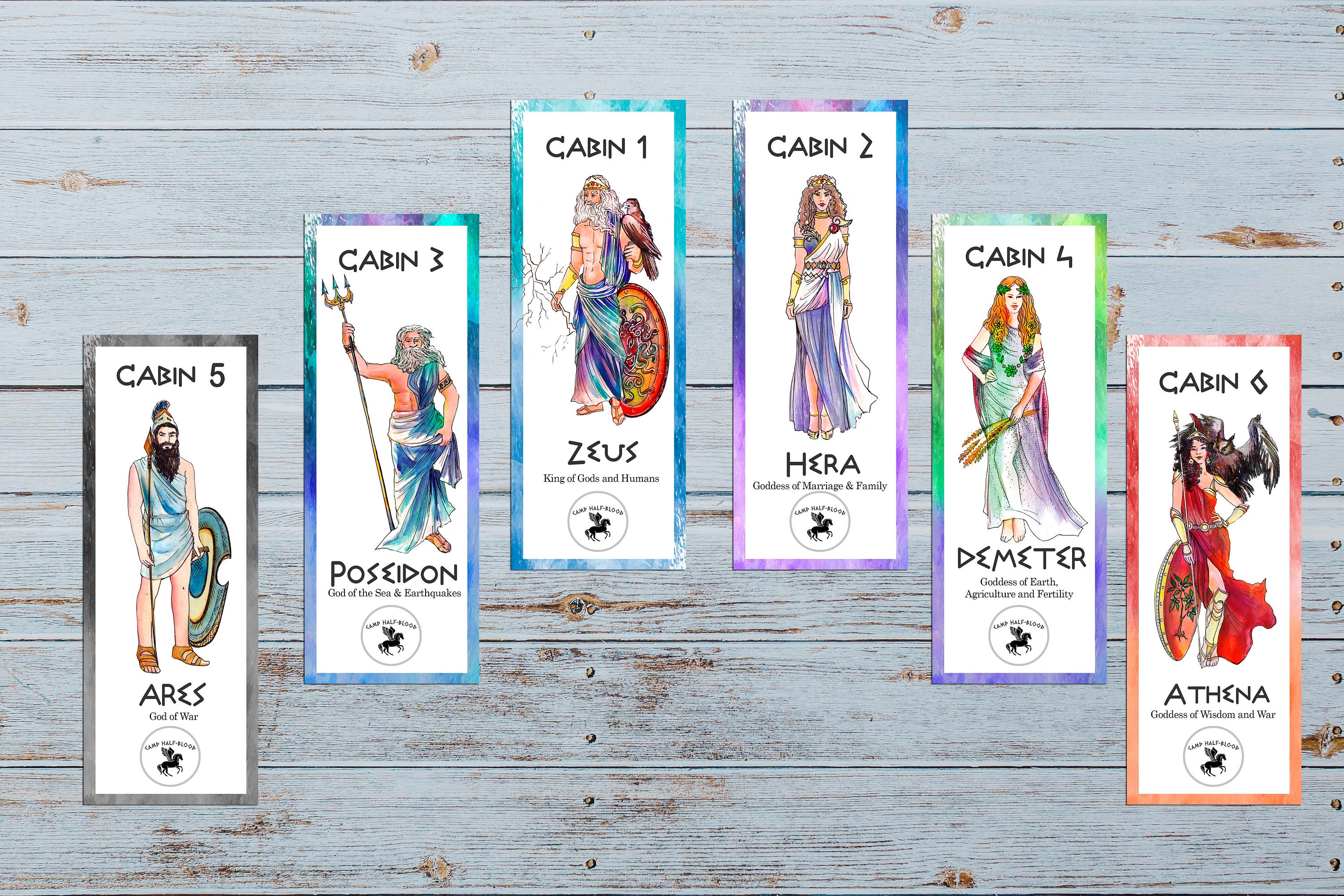 Percy Jackson Cabin Bookmarks/ If You Love Percy Jackson This is a Must  Have You Ll Get 13 Bookmarks With Each God/goddess Cabin. -  Norway