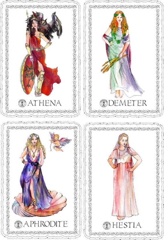 Greek Goddesses Stickers/pack of 8 Paper Stickers With 8 Beautiful