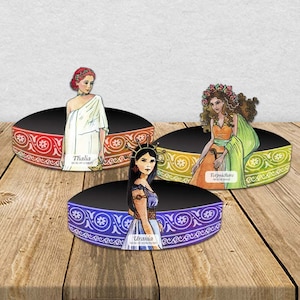 Coroas das Nove Musas. Se você adora a Grécia Antiga/organizar e uma festa temática da Mitologia Grega, esta é uma peça obrigatória! 9 lindas coroas para download