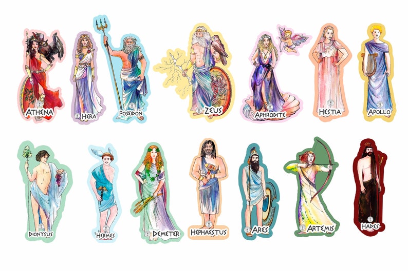 Greek Gods and Goddesses stickers If you love Greek | Etsy