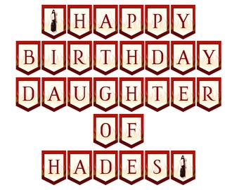 Daughter of Hades Banner: Happy Birthday, Percy Jackson Party (PDF)