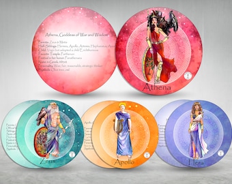 Greek Gods Flashcards/Basic Info about 13 Greek Gods and Goddesses/All Olympian Gods included, 13 printable flashcards/digital download