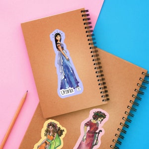 Paquete de pegatinas Nine Muses/Si te encanta la mitología griega y las nueve musas, obtendrás 18 pegatinas de papel con hermosas ilustraciones de Nine Muses