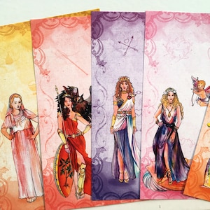 Paquete de papel de diosa griega/Athena, Artemis, Afrodita, Hera, Demeter, Persephone, Hestia, Hecate/8 hojas A5/papel de álbum de recortes/papel artesanal/diario