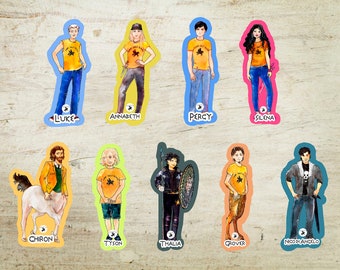 Percy Jackson stickers. 9 printable stickers with all basic Camp Half Blood characters.This is a must have for all Percy Jackson book lovers