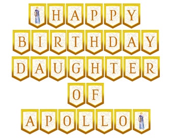 Daughter of Apollo Banner: Greek Mythology Birthday Party (PDF)