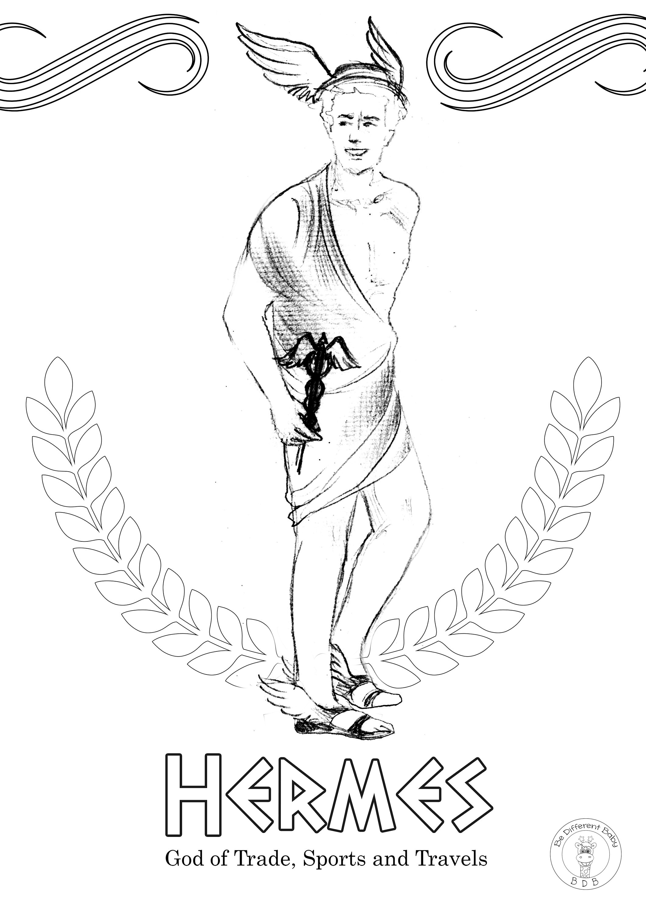 Greek Gods Coloring Pages/if You and Your Children Love Greek - Etsy Israel