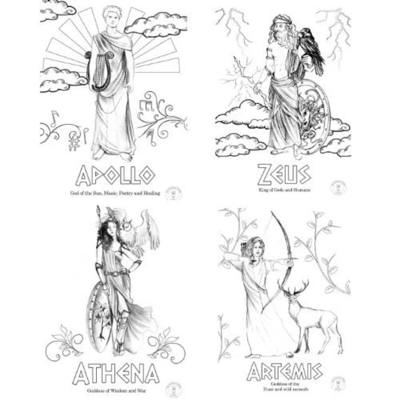 Greek Mythology Coloring Book for Adults: Explore fantastical creatures,  Greek Gods and Goddesses, and iconic symbols as you color your way