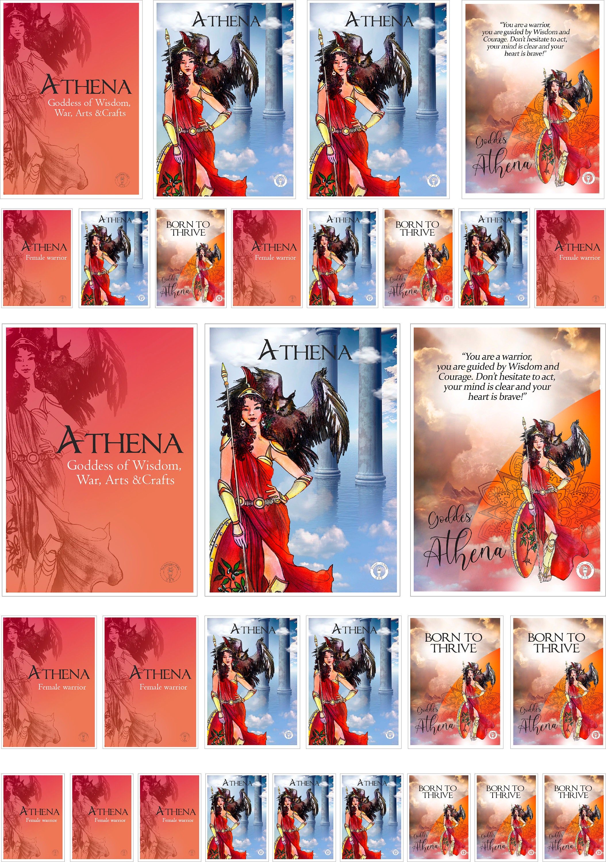 Athea Sticker Athena Sticker Set: Greek Goddess Journal Scrapbook Stickers (7 Sheets ...