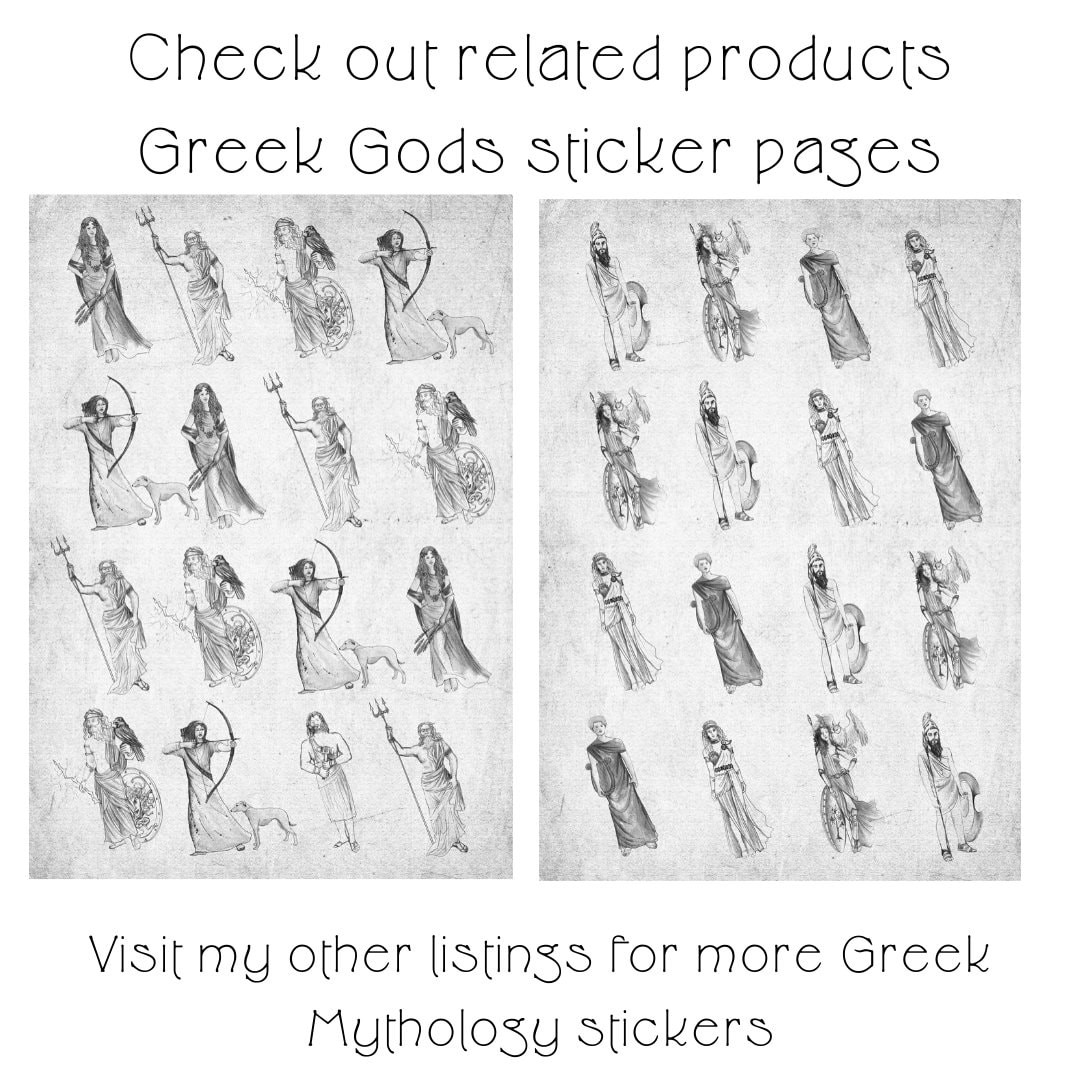 Greek Goddesses Stickers/pack of 8 Paper Stickers With 8 Beautiful