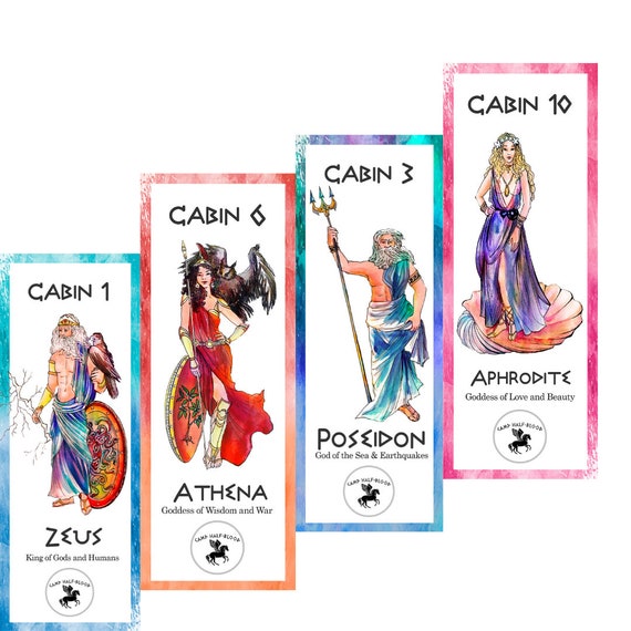 Percy Jackson Camp Half Blood Cabin Bookmarks/instant 