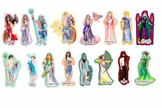 Greek Gods and Goddesses Stickers/pack of 32 Paper Stickers16