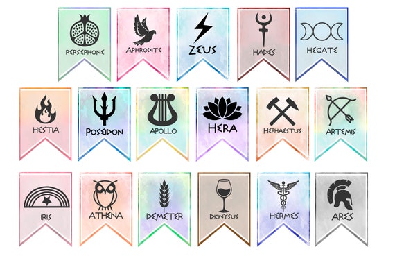 Greek Gods Symbols Banner Big Version/percy Jackson Inspired.perfect Banner  If You Are Organizing a Greek Mythology or Percy Jackson Party - Etsy